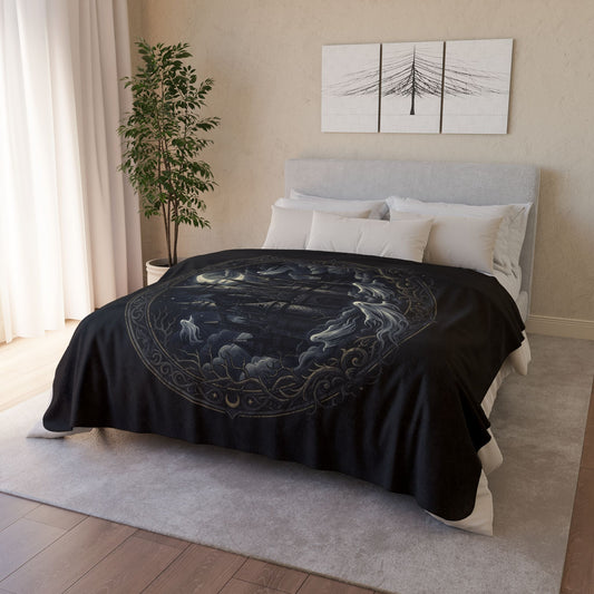 Spooky Fleece Sherpa Blanket