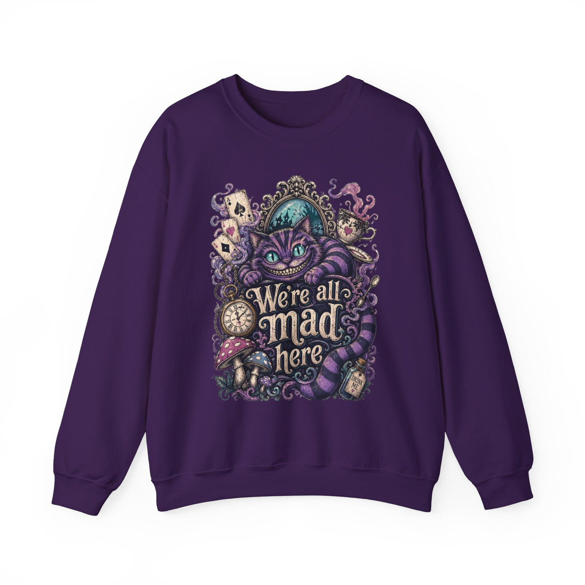 Cheshire Cat 'We're All Mad Here' Crewneck Sweatshirt