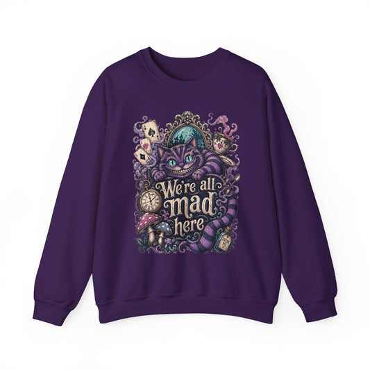 Cheshire Cat 'We're All Mad Here' Crewneck Sweatshirt