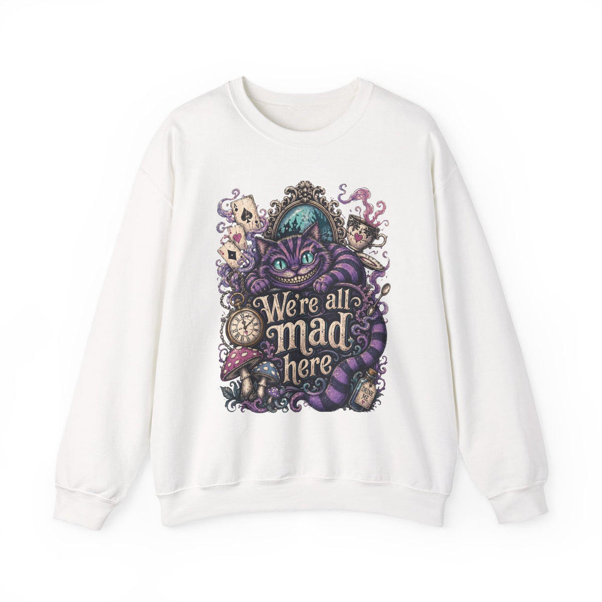 Cheshire Cat 'We're All Mad Here' Crewneck Sweatshirt