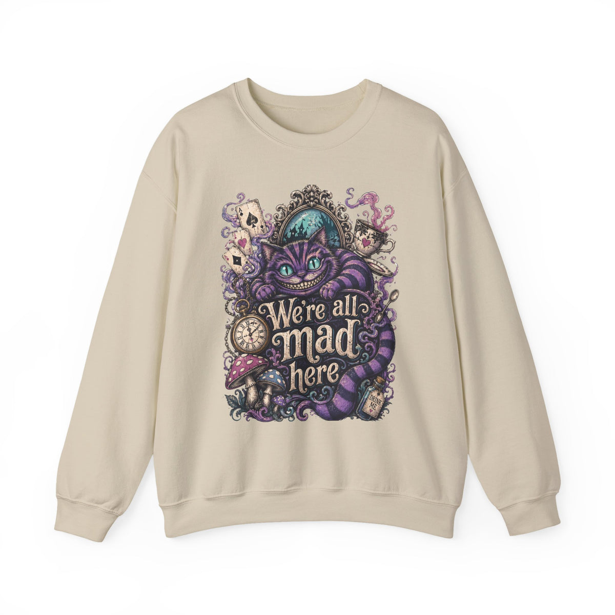 Cheshire Cat 'We're All Mad Here' Crewneck Sweatshirt