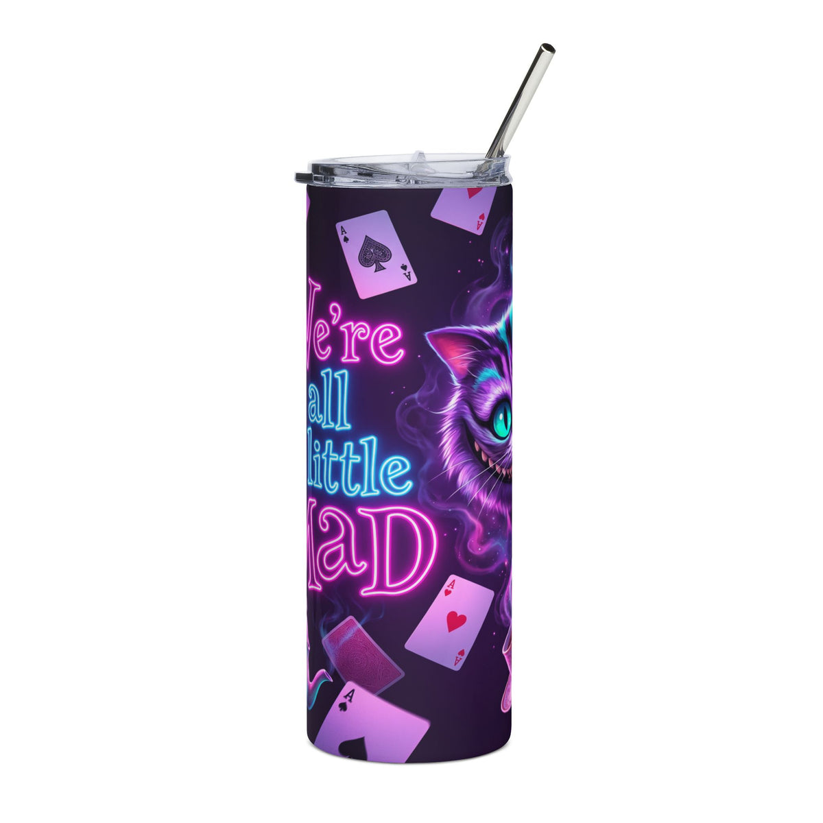 Neon Cheshire Cat 20oz Stainless Steel Tumbler