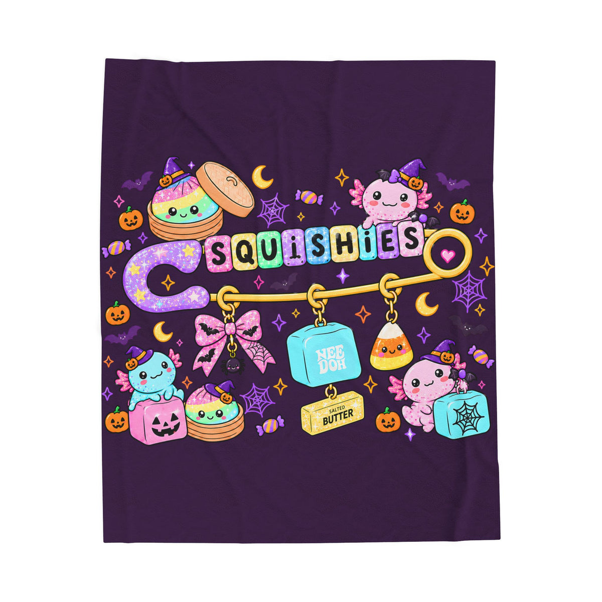 Halloween Squishies Velveteen Plush Blanket